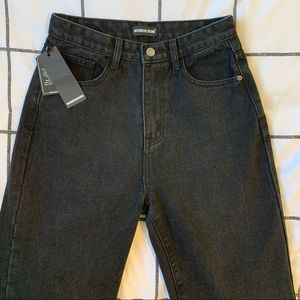 momokrom black straight leg jeans